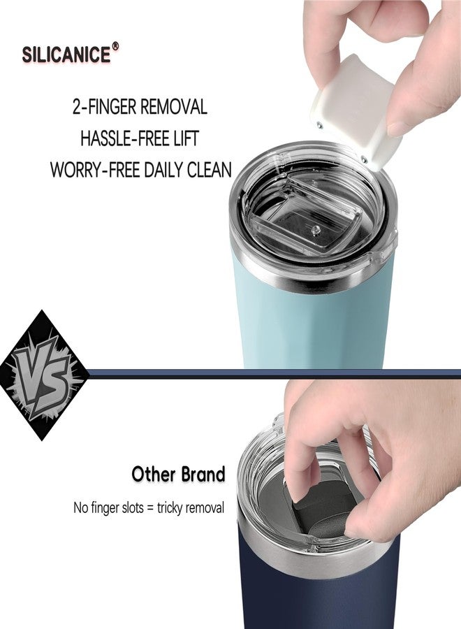 SILICANICE 20oz Insulated Tumbler Mug, Double Wall Stainless Steel 304 Travel Coffee Cup, Angular Design, Removable Slider, BPA Free Dishwasher Safe - Black - Image 5
